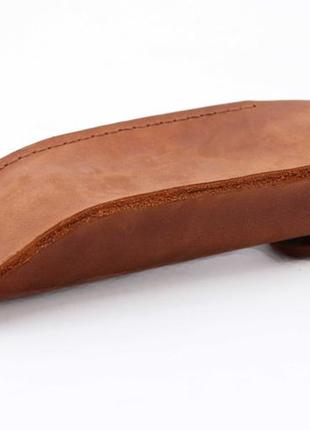 Handmade leather reading glasses case with magnetic closure4 photo