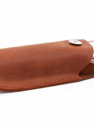 Handmade leather reading glasses case with magnetic closure6 photo
