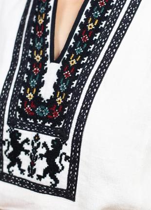 Women's emroidered linen shirt with short sleeves (hand embroidery)5 photo