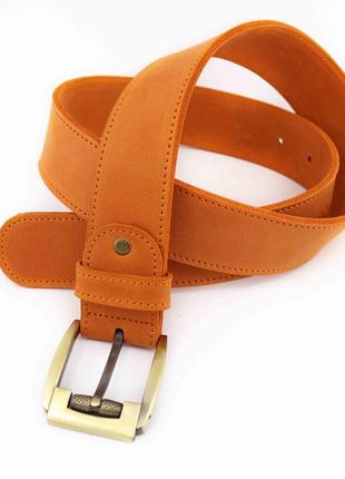 Women's leather  belt on waist / Orange3 photo