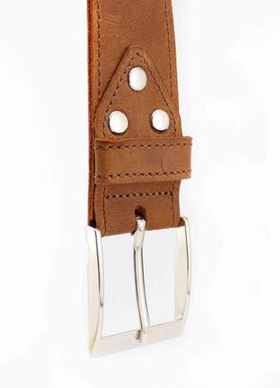Men's handmade genuine leather belt / Brown3 photo