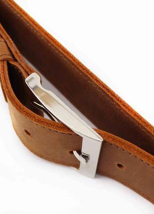 Men's handmade genuine leather belt / Brown4 photo