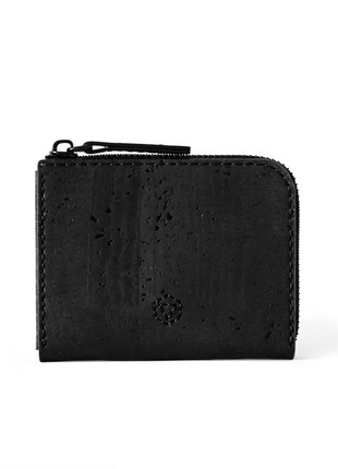 Natural cork Castle Lite wallet in black color3 photo