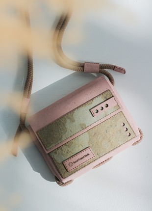 Crossbody bag Lohan M in blush cork and taupe stone2 photo