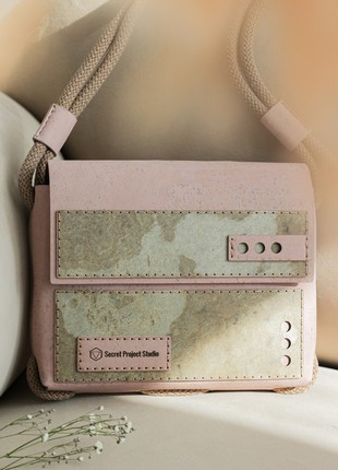 Crossbody bag Lohan M in blush cork and taupe stone