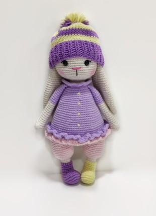 Gender neutral bunny toy with longNewborn baby gift, Baby shower cute present, Expecting parents gift