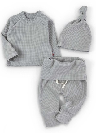 Baby waffle 3pieces set in grey color Tunes1 photo