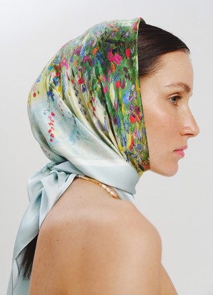 Silk scarf "Summer field" 88*88
