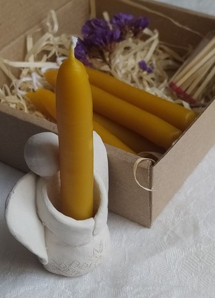 SMALL ANGEL - set of 7 Beeswax Taper Candles