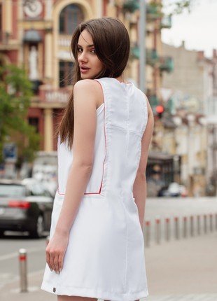 Shirt white embroidered dress "The Three of life"3 photo