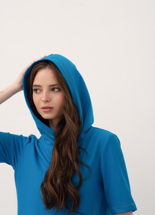 Long woman blue embroidered dress with the embroidery "Bavovna"4 photo
