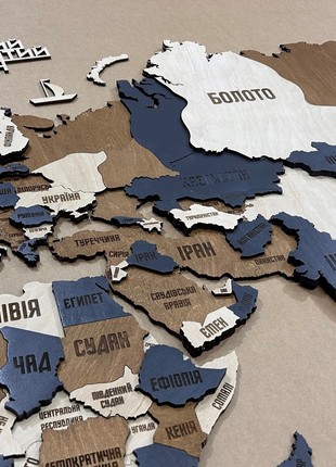 Multilayer world map color Country 200x120 cm(79*47 in)