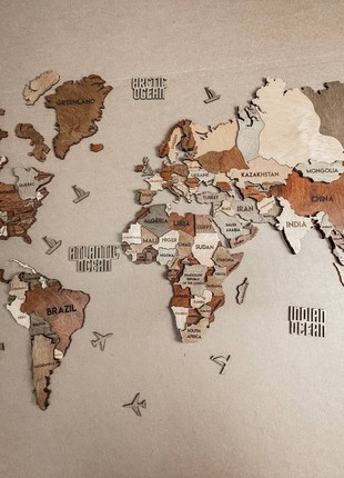 Multilayer world map color Memphis 300x175 cm (118*70 in)