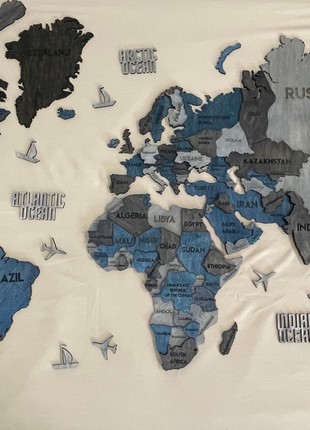 Multilayer world map color Loft 250x150 cm (98*59 in)