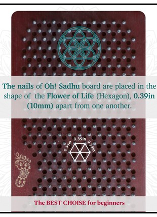 Sadhu Board Oh! SADHU for Yoga Meditation from 100% Natural Ash Wood, Step 10mm, "Tree of Life"5 photo