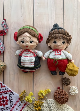 Set of 2 Ukrainian crochet doll, Ukrainian Cossack6 photo