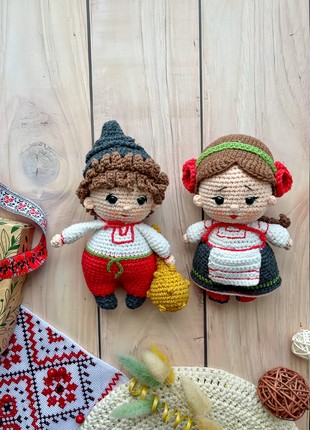 Set of 2 Ukrainian crochet doll, Ukrainian Cossack1 photo