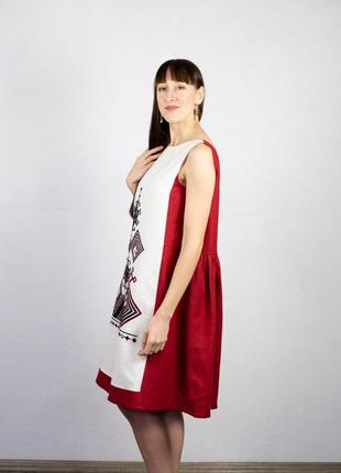 Linen dress with hard-embroidery 'Berehynia'2 photo