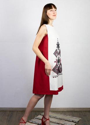 Linen dress with hard-embroidery 'Berehynia'4 photo