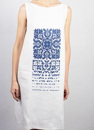 Linen dress with hard-embroidery zirka4 photo