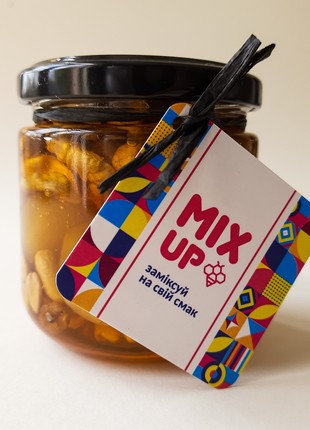 Honey with nuts and dried fruits: peanut, lemon, walnut MIXUP, 240 grams