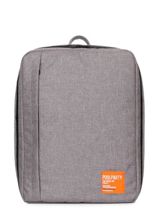The backpack for carry-on luggage POOLPARTY Airport airport-grey 40 x 30 x 20 cm Wizz Air grey1 photo