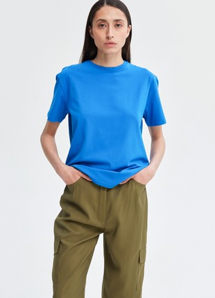 Navy blue basic cotton T-shirt
