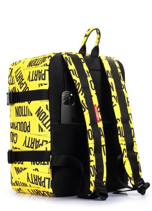 The backpack for carry-on luggage POOLPARTY Airport airport-flex-tape 40 x 30 x 20 cm Wizz Air yellow5 photo