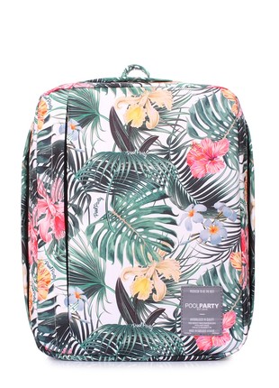 The backpack for carry-on luggage POOLPARTY Airport airport-tropic 40 x 30 x 20 cm Wizz Air with a tropical print1 photo
