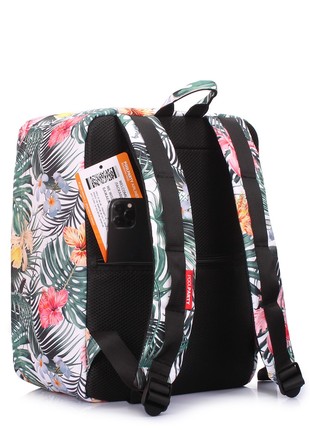 The backpack for carry-on luggage POOLPARTY Airport airport-tropic 40 x 30 x 20 cm Wizz Air with a tropical print4 photo