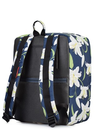 The backpack for carry-on luggage POOLPARTY Airport airport-lily 40 x 30 x 20 cm Wizz Air with lilies3 photo