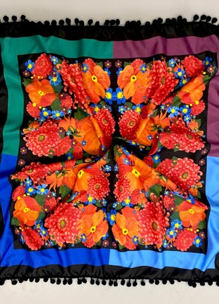 UKRAINIAN traditional HYSTKA,cotton scarf,size60/60