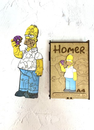 Wooden Jigsaw Puzzle "Homer" A4 Size 42 Pieces