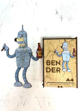 Wooden Jigsaw Puzzle "Bender" A4 Size 42 Pieces
