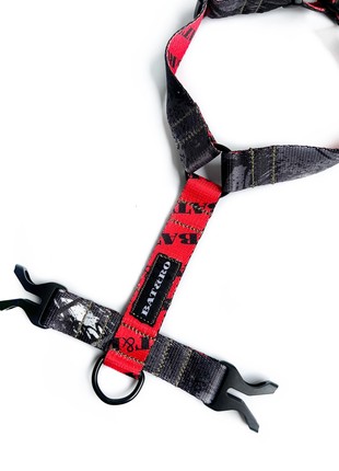Nylon dog h-harness BAT&RO "Stone", size M2 photo