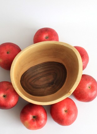 Wooden bowls set of 3 for fruits, salad handmade4 photo