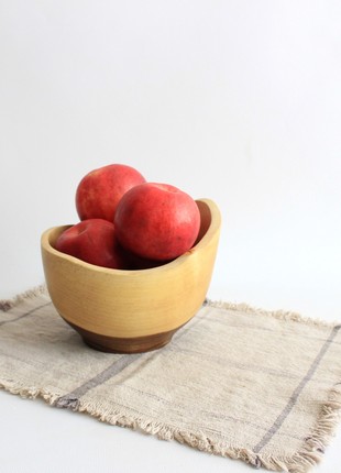 Wooden bowls set of 3 for fruits, salad handmade8 photo