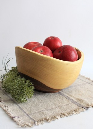 Wooden bowls set of 3 for fruits, salad handmade1 photo