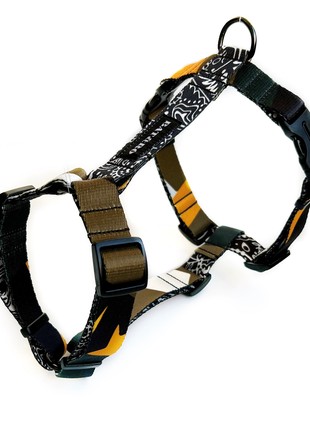 Nylon dog h-harness BAT&RO "Gangsta", size L2 photo