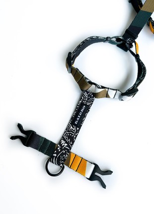 Nylon dog h-harness BAT&RO "Gangsta", size L3 photo