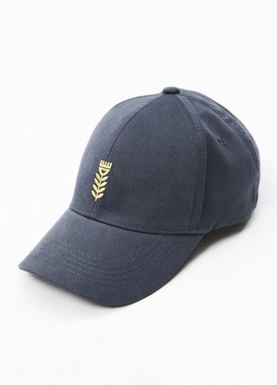 Dark grey cotton cap with "Wheat" embroidery