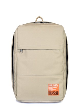 The backpack for carry-on luggage POOLPARTY Hub hub-beige 40 x 25 x 20 cm Ryanair / Wizz Air beige1 photo
