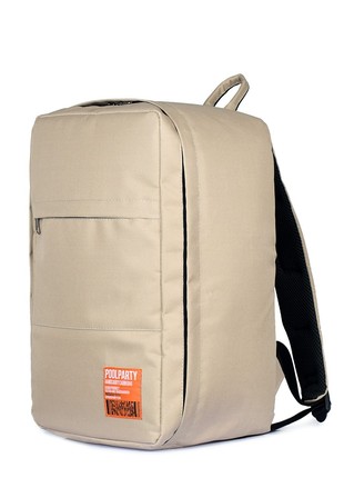 The backpack for carry-on luggage POOLPARTY Hub hub-beige 40 x 25 x 20 cm Ryanair / Wizz Air beige2 photo