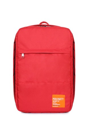 The backpack for carry-on luggage POOLPARTY Hub hub-red 40 x 25 x 20 cm Ryanair / Wizz Air red1 photo