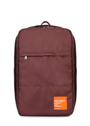 The backpack for carry-on luggage POOLPARTY Hub hub-brown 40 x 25 x 20 cm Ryanair / Wizz Air brown1 photo