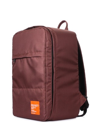 The backpack for carry-on luggage POOLPARTY Hub hub-brown 40 x 25 x 20 cm Ryanair / Wizz Air brown2 photo