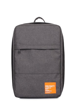 The backpack for carry-on luggage POOLPARTY Hub hub-graphite 40 x 25 x 20 cm Ryanair / Wizz Air grey1 photo