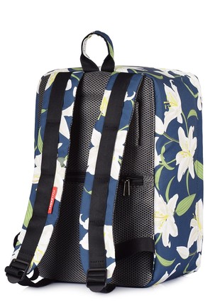 The backpack for carry-on luggage POOLPARTY Hub hub-lily 40 x 25 x 20 cm Ryanair / Wizz Air with lilies3 photo