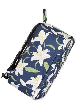 The backpack for carry-on luggage POOLPARTY Hub hub-lily 40 x 25 x 20 cm Ryanair / Wizz Air with lilies5 photo