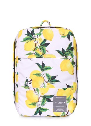 The backpack for carry-on luggage POOLPARTY Hub hub-lemons 40 x 25 x 20 cm Ryanair / Wizz Air with lemons